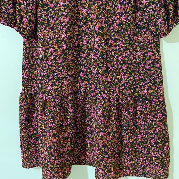 Divided H&M Black/Pink Floral Print Short Dress Women Size XS - Picture 4 of 12